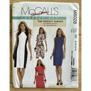 McCall's Pattern M6028 Misses' Dress Size 8 10 12‎ 14 Uncut FF